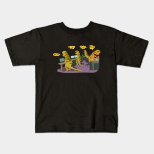 T rex Family at work Kids T-Shirt